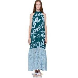 Runway NWOT Ziztar wordings lace maxi dress